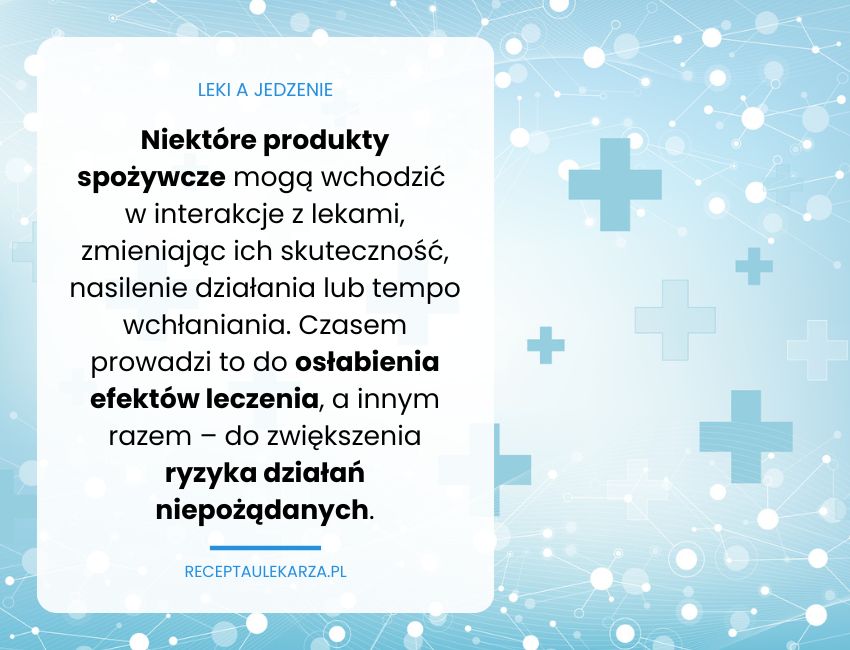 Interakcje leków z jedzeniem. Jak prawidłowo zażywać leki?